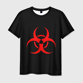 Мужская футболка 3D с принтом Plague inc в Петрозаводске, 100% полиэфир | прямой крой, круглый вырез горловины, длина до линии бедер | game | ncov2019 | plague inc | warning | вирус | знак | игра | китай | коронавирус | опасность | символ