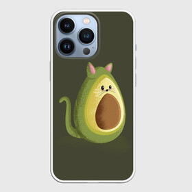 Чехол для iPhone 13 Pro с принтом AVOCATO в Петрозаводске,  |  | Тематика изображения на принте: avocado | avocato | avogato | cat | cats | авокадо | авокато | авокот | картинка | картинки | кот | коте | котэ | прикольная | прикольные