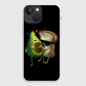 Чехол для iPhone 13 mini с принтом Love в Петрозаводске,  |  | Тематика изображения на принте: avocado | avocato | avogato | cat | cats | авокадо | авокато | авокот | картинка | картинки | кот | коте | котэ | прикольная | прикольные
