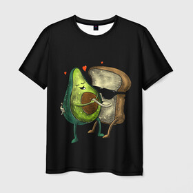 Мужская футболка 3D с принтом Love в Петрозаводске, 100% полиэфир | прямой крой, круглый вырез горловины, длина до линии бедер | avocado | avocato | avogato | cat | cats | авокадо | авокато | авокот | картинка | картинки | кот | коте | котэ | прикольная | прикольные