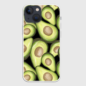 Чехол для iPhone 13 mini с принтом Avocado background в Петрозаводске,  |  | food | green | vegan | vegetarian | веган | вегетарианец | диета | здоровое питание | здоровый | здоровый образ жизни | зеленый | зож | кружка | майка | натуральный | овощи | платье | плед | подушка | полезный
