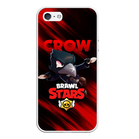 Чехол для iPhone 5/5S матовый с принтом BRAWL STARS CROW в Петрозаводске, Силикон | Область печати: задняя сторона чехла, без боковых панелей | bibi | brawl stars | crow | el brown | leon | leon shark | max | sally leon | shark | stars | werewolf | акула | биби | ворон | леон | оборотень