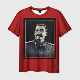 Мужская футболка 3D с принтом Сталин в Петрозаводске, 100% полиэфир | прямой крой, круглый вырез горловины, длина до линии бедер | Тематика изображения на принте: stalin | брэнд | классно | красиво | круто | мода | сталин | стиль