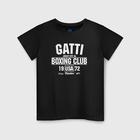 Детская футболка хлопок с принтом Gatti Boxing Club в Петрозаводске, 100% хлопок | круглый вырез горловины, полуприлегающий силуэт, длина до линии бедер | Тематика изображения на принте: arturo gatti | arturo thunder gatti | gatti | thunder | артуро гатти | гатти