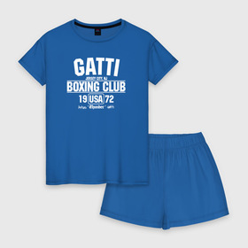 Женская пижама с шортиками хлопок с принтом Gatti Boxing Club в Петрозаводске, 100% хлопок | футболка прямого кроя, шорты свободные с широкой мягкой резинкой | Тематика изображения на принте: arturo gatti | arturo thunder gatti | gatti | thunder | артуро гатти | гатти