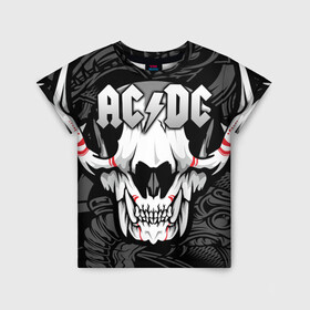 Детская футболка 3D с принтом AC/DC  в Петрозаводске, 100% гипоаллергенный полиэфир | прямой крой, круглый вырез горловины, длина до линии бедер, чуть спущенное плечо, ткань немного тянется | ac dc | acdc | back in black | columbia | epic | force | guitar | pop | rock | vevo | ангус | блюз | рок | хард | янг