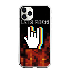 Чехол для iPhone 11 Pro матовый с принтом Lets Rock в Петрозаводске, Силикон |  | art | fire | hand | pixel | pixelart | rock | огонь | пиксель | пиксельарт | рок | рука