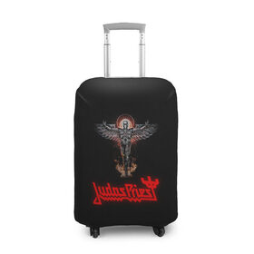 Чехол для чемодана 3D с принтом Judas Priest. в Петрозаводске, 86% полиэфир, 14% спандекс | двустороннее нанесение принта, прорези для ручек и колес | 