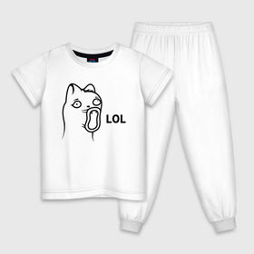 Детская пижама хлопок с принтом Cat Troll Face в Петрозаводске, 100% хлопок |  брюки и футболка прямого кроя, без карманов, на брюках мягкая резинка на поясе и по низу штанин
 | 