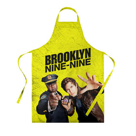 Фартук 3D с принтом Brooklyn Nine-Nine в Петрозаводске, 100% полиэстер | общий размер — 65 х 85 см, ширина нагрудника — 26 см, горловина — 53 см, длина завязок — 54 см, общий обхват в поясе — 173 см. Принт на завязках и на горловине наносится с двух сторон, на основной части фартука — только с внешней стороны | 7 сезон | 99 участок | brooklyn nine nine | бруклин | бруклин 9 9 | комедия