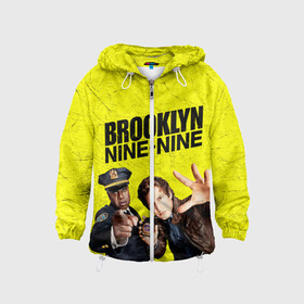 Детская ветровка 3D с принтом Brooklyn Nine-Nine в Петрозаводске, 100% полиэстер | подол и капюшон оформлены резинкой с фиксаторами, по бокам два кармана без застежек, один потайной карман на груди | 7 сезон | 99 участок | brooklyn nine nine | бруклин | бруклин 9 9 | комедия