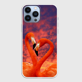 Чехол для iPhone 13 Pro Max с принтом Flamingo Love в Петрозаводске,  |  | 14 февраля | 8 марта | валентинов день | верность | влюбленность | влюбленные | вместе | вместе навсегда | девушке | женат | женский день | женский праздник | закат | замужем | кружка | любимая