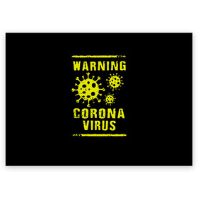 Поздравительная открытка с принтом Warning Corona Virus в Петрозаводске, 100% бумага | плотность бумаги 280 г/м2, матовая, на обратной стороне линовка и место для марки
 | 2019 | 2019 ncov | 2020 | corona | coronavirus | market | ncov | pneumonia | seafood | virus | warning | wuhan | вирус | внимание | китай | коронавирус | осторожно | ухань | уханьский коронавирус | штамм