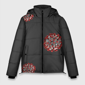 Мужская зимняя куртка 3D с принтом Коронавирус в Петрозаводске, верх — 100% полиэстер; подкладка — 100% полиэстер; утеплитель — 100% полиэстер | длина ниже бедра, свободный силуэт Оверсайз. Есть воротник-стойка, отстегивающийся капюшон и ветрозащитная планка. 

Боковые карманы с листочкой на кнопках и внутренний карман на молнии. | вирус | катастрофа | китай | коронавирус | пандемия | эпидемия