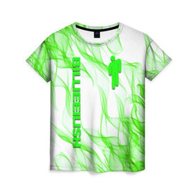 Женская футболка 3D с принтом BILLIE EILISH в Петрозаводске, 100% полиэфир ( синтетическое хлопкоподобное полотно) | прямой крой, круглый вырез горловины, длина до линии бедер | be | billie | billie eilish | blohsh | ghoul | билли | билли айлиш