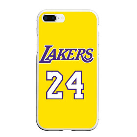 Чехол для iPhone 7Plus/8 Plus матовый с принтом Kobe Bryant 24 в Петрозаводске, Силикон | Область печати: задняя сторона чехла, без боковых панелей | 24 | basketball | kobe bryant | lakers | nba