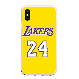 Чехол для iPhone XS Max матовый с принтом Kobe Bryant 24 в Петрозаводске, Силикон | Область печати: задняя сторона чехла, без боковых панелей | Тематика изображения на принте: 24 | basketball | kobe bryant | lakers | nba