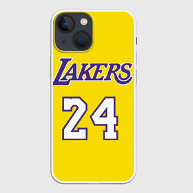 Чехол для iPhone 13 mini с принтом Kobe Bryant 24 в Петрозаводске,  |  | Тематика изображения на принте: 24 | basketball | kobe bryant | lakers | nba