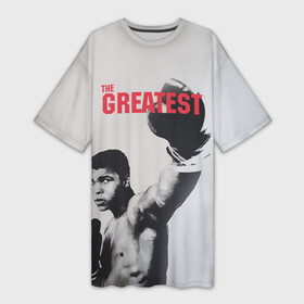 Платье-футболка 3D с принтом The Greatest в Петрозаводске,  |  | ali | muhammad ali | the greatest | али | бокс | мухамед али | мухаммед али