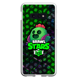 Чехол для Samsung S10E с принтом BRAWL STARSSPIKE в Петрозаводске, Силикон | Область печати: задняя сторона чехла, без боковых панелей | 8 bit | bibi | brawl stars | brock | bull | crow | dinomike | el primo | leon | mobile game | nita | poko | ricochet | stars | tara | бравл старс | ворон | леон | мобильные игры