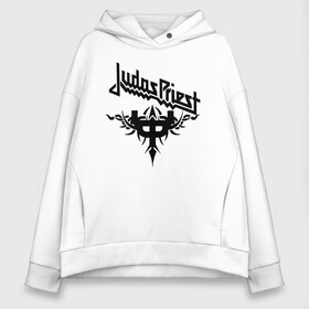 Женское худи Oversize хлопок с принтом Judas priest в Петрозаводске, френч-терри — 70% хлопок, 30% полиэстер. Мягкий теплый начес внутри —100% хлопок | боковые карманы, эластичные манжеты и нижняя кромка, капюшон на магнитной кнопке | heavy metal | judas | judas priest | metal | priest | гленн типтон | грув метал | йен хилл | ричи фолкнер | роб хэлфорд | скотт трэвис | хард рок | хеви метал