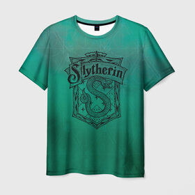 Мужская футболка 3D с принтом Coat of Slytherin в Петрозаводске, 100% полиэфир | прямой крой, круглый вырез горловины, длина до линии бедер | vdgerir | гарри поттер | гриффиндор | дамблдор | добби | слизерин | хогвартс