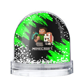 Снежный шар с принтом MINECRAFT в Петрозаводске, Пластик | Изображение внутри шара печатается на глянцевой фотобумаге с двух сторон | game | minecraft | блоки | игра | квадраты | компьютерная игра | крипер | майнкрафт