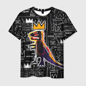 Мужская футболка 3D с принтом Basquiat Dinosaur в Петрозаводске, 100% полиэфир | прямой крой, круглый вырез горловины, длина до линии бедер | art | louis vuitton | lv
