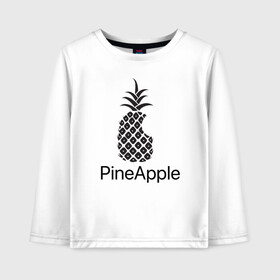 Детский лонгслив хлопок с принтом PineApple в Петрозаводске, 100% хлопок | круглый вырез горловины, полуприлегающий силуэт, длина до линии бедер | apple | pineapple | ананас | фрукт | фрукты | эпл | эппл