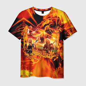 Мужская футболка 3D с принтом Judas Priest в Петрозаводске, 100% полиэфир | прямой крой, круглый вырез горловины, длина до линии бедер | judas | priest | грув метал | группа | рок | хард рок | хеви метал