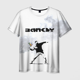 Мужская футболка 3D с принтом Banksy  в Петрозаводске, 100% полиэфир | прямой крой, круглый вырез горловины, длина до линии бедер | banksy | бэнкси | граффити | стрит арт | художник