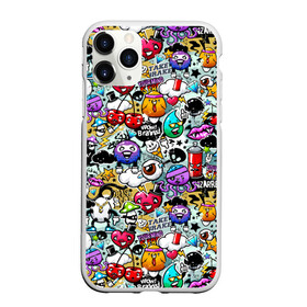 Чехол для iPhone 11 Pro Max матовый с принтом Stickerboom в Петрозаводске, Силикон |  | art | bomb | graffiti | hearts | monsters | stars | stickerboom | stickers | texture | арт | бомба | вишня | граффити | звезды | монстры | мороженое | сердечки | стикербум | стикеры | текстура