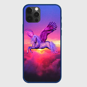 Чехол для iPhone 12 Pro с принтом Dusk Sky Horse в Петрозаводске, силикон | область печати: задняя сторона чехла, без боковых панелей | высота | закат | конь | крылья | легенды | летать | летающий | лошадь | мистический | мифология | мифы | небесный | небо | облака | облач | пегас | плед | подушка | полет | пурпурный | сумерки | сумка