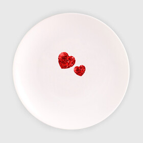 Тарелка с принтом Рубиновые сердца в Петрозаводске, фарфор | диаметр - 210 мм
диаметр для нанесения принта - 120 мм | вместе | любовь | пара | рубин | сердце