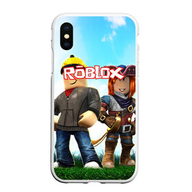 Чехол для iPhone XS Max матовый с принтом ROBLOX в Петрозаводске, Силикон | Область печати: задняя сторона чехла, без боковых панелей | game | gamer | logo | minecraft | roblox | simulator | игра | конструктор | лого | майнкрафт | симулятор | строительство | фигура