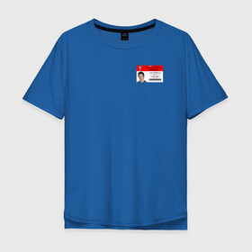 Мужская футболка хлопок Oversize с принтом Бэйдж Доктор Джон Дориан в Петрозаводске, 100% хлопок | свободный крой, круглый ворот, “спинка” длиннее передней части | scrabs | бейдж | бейджик | джон дориан | клиника