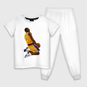 Детская пижама хлопок с принтом Kobe Bryant в Петрозаводске, 100% хлопок |  брюки и футболка прямого кроя, без карманов, на брюках мягкая резинка на поясе и по низу штанин
 | basketball | black | bryant | game | james | kobe | kobebryant | lakers | lebron | los angeles | mamba | nba | rip | slam dunk | баскетбол | баскетболист | брайант | браянт | джеймс | игрок | коби | леброн | лейкерс | лос анджеле