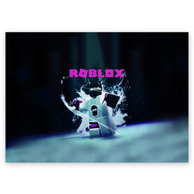 Поздравительная открытка с принтом ROBLOX в Петрозаводске, 100% бумага | плотность бумаги 280 г/м2, матовая, на обратной стороне линовка и место для марки
 | roblox | игра | компьютерная игра | логотип | онлайн | онлайн игра | роблакс | роблокс