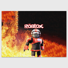 Поздравительная открытка с принтом ROBLOX в Петрозаводске, 100% бумага | плотность бумаги 280 г/м2, матовая, на обратной стороне линовка и место для марки
 | Тематика изображения на принте: roblox | игра | компьютерная игра | логотип | онлайн | онлайн игра | роблакс | роблокс