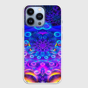 Чехол для iPhone 13 Pro с принтом FRACTAL ILLUSION в Петрозаводске,  |  | Тематика изображения на принте: abstract | abstraction | color | fractal | geometry | paitnt | polygon | polygonal | psy | абстракция | геометрия | краски | неоновые | полигоны | психоделика | фрактал