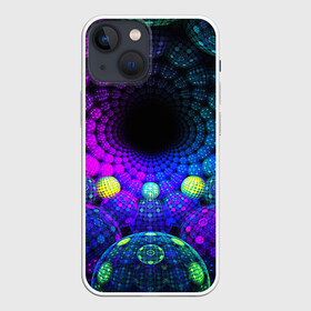 Чехол для iPhone 13 mini с принтом PSY NEON в Петрозаводске,  |  | abstract | abstraction | color | fractal | geometry | paitnt | polygon | polygonal | psy | абстракция | геометрия | краски | неоновые | полигоны | психоделика | фрактал