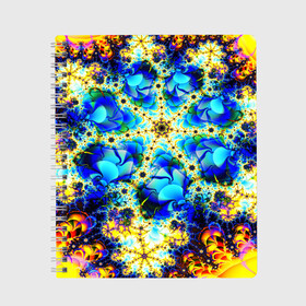 Тетрадь с принтом ИЛЛЮЗИЯ ФРАКТАЛОВ в Петрозаводске, 100% бумага | 48 листов, плотность листов — 60 г/м2, плотность картонной обложки — 250 г/м2. Листы скреплены сбоку удобной пружинной спиралью. Уголки страниц и обложки скругленные. Цвет линий — светло-серый
 | abstract | abstraction | color | fractal | geometry | paitnt | polygon | polygonal | psy | абстракция | геометрия | краски | неоновые | полигоны | психоделика | фрактал