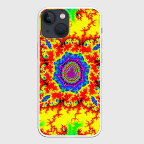 Чехол для iPhone 13 mini с принтом АБСТРАКТНЫЕ РАЗРЫВЫ в Петрозаводске,  |  | abstract | abstraction | color | fractal | geometry | paitnt | polygon | polygonal | psy | абстракция | геометрия | краски | неоновые | полигоны | психоделика | фрактал