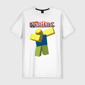Мужская футболка хлопок Slim с принтом Roblox Dab в Петрозаводске, 92% хлопок, 8% лайкра | приталенный силуэт, круглый вырез ворота, длина до линии бедра, короткий рукав | game | game roblox | logo roblox | online game | oof roblox dabbing | roblox | roblox dab | roblox noob | игра | игра роблокс | лого роблокс | онлайн игра | онлайн игра роблокс | роблокс | роблокс даб