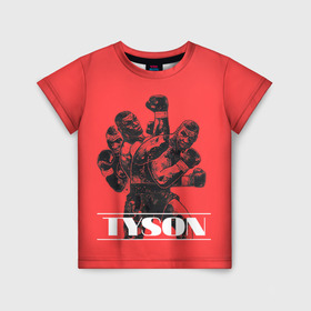 Детская футболка 3D с принтом Tyson в Петрозаводске, 100% гипоаллергенный полиэфир | прямой крой, круглый вырез горловины, длина до линии бедер, чуть спущенное плечо, ткань немного тянется | iron mike | iron mike tyson | mike tyson | бокс | железный майк | майк тайсон | таисон | тайсон