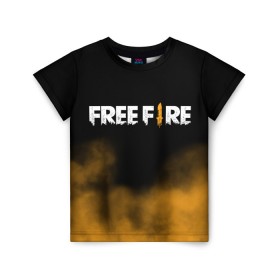 Детская футболка 3D с принтом Free fire в Петрозаводске, 100% гипоаллергенный полиэфир | прямой крой, круглый вырез горловины, длина до линии бедер, чуть спущенное плечо, ткань немного тянется | free fire | freefire | игра free fire | игра фрифаер | фри файр | фрифаер