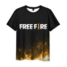 Мужская футболка 3D с принтом Free Fire в Петрозаводске, 100% полиэфир | прямой крой, круглый вырез горловины, длина до линии бедер | 