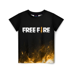 Детская футболка 3D с принтом Free Fire в Петрозаводске, 100% гипоаллергенный полиэфир | прямой крой, круглый вырез горловины, длина до линии бедер, чуть спущенное плечо, ткань немного тянется | 