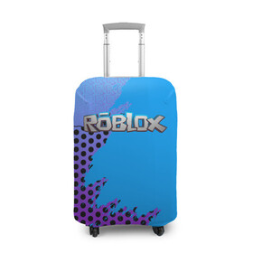 Чехол для чемодана 3D с принтом Roblox в Петрозаводске, 86% полиэфир, 14% спандекс | двустороннее нанесение принта, прорези для ручек и колес | game | game roblox | logo roblox | online game | r | roblox | игра | игра роблокс | лого | лого роблокс | логотип | надпись | онлайн игра | онлайн игра роблокс | роблокс