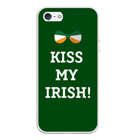 Чехол для iPhone 5/5S матовый с принтом Kiss my Irish в Петрозаводске, Силикон | Область печати: задняя сторона чехла, без боковых панелей | британия | день святого патрика | золото | ирландия